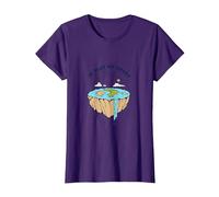 Tierra Plana: explora nuevos horizontes Camiseta, Mujer, Morado, 3XL