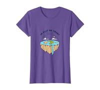 Tierra Plana: explora nuevos horizontes Camiseta, Mujer, Morado Jaspeado, 3XL