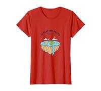 Tierra Plana: explora nuevos horizontes Camiseta, Mujer, Rojo, 3XL