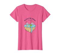 Tierra Plana: explora nuevos horizontes Camiseta, Mujer, Rosa Jaspeado, 3XL