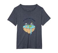Tierra Plana: explora nuevos horizontes Camiseta, Mujer Tallas Grandes, Azul Jaspeado, 5XL Grande