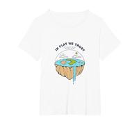 Tierra Plana: explora nuevos horizontes Camiseta, Mujer Tallas Grandes, Blanco, 1XL Grande