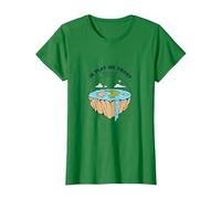Tierra Plana: explora nuevos horizontes Camiseta, Mujer, Verde Kelly, 3XL