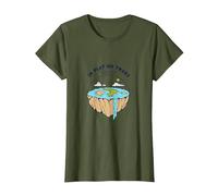 Tierra Plana: explora nuevos horizontes Camiseta, Mujer, Verde Oliva, 3XL