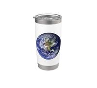 Tierra Planeta, Plano, Tierra América del Norte Globo Espacio Nubes Vaso térmico de acero inoxidable de doble pared
