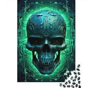 Tierra Tecnología Digital Puzzle de 1000 Piezas Puzzle para Adultos Ciencia Ficción Luz Verde Educación Ecológica Decoración Regalo 70x50cm/1000pcs