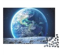 Tierra Vista Espacial Puzzle de 1000 Piezas Papel para Adultos Paisaje Lunar Relajación Atención Decoración Hogar Regalo 70x50cm/1000pcs