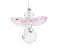 Tierra Zen Ángel de la Guarda Octubre, Cuarzo Rosa- Cristal para colgar- Atrapasoles