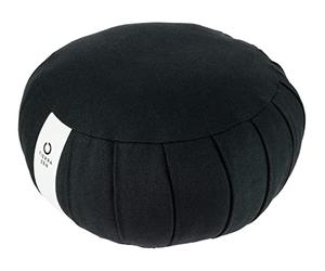 Tierra Zen ME001BK Zafu Cojín de Meditación Redondo Negro Miraguano 33 x 17 cm