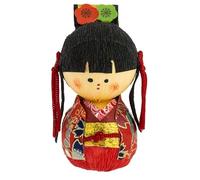 Tierra Zen Tentetieso Okiagari Hime Princesa, Papel Maché, Rojo, 4.5x3x4 cm