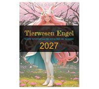 Tierwesen Engel (Tischkalender 2027 DIN A5 hoch), CALVENDO Monatskalender: Nackte Schönheit aus der Anime-Welt der Tierwesen