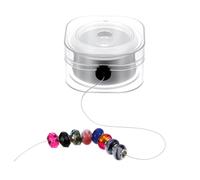 TIESOME 0,3 mm x 200 m banda elástica para pulseras, hilo elástico para joyas, pulsera transparente, hilo de perlas, cordón de costura, con cable de alimentación y estuche organizador para pulseras