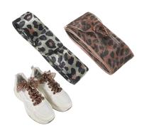 TIESOME 2 pares de cordones con estampado de leopardo, cordones Leo, cordones con estampado de animales coloridos de satén, cordones de leopardo para zapatillas de deporte, zapatillas de deporte