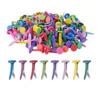 TIESOME 200 sujetadores de papel, clips de metal con cabeza redonda dividida para manualidades, clavos de papel de metal, sujetadores redondos, mini clavos suaves para manualidades, proyectos, álbumes
