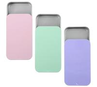 TIESOME 3 recipientes pequeños de metal para pastilleros, coloridos y pequeños recipientes de lata rectangulares de 2.36 x 1.37 x 0.4 pulgadas para dulces, joyas, manualidades, píldoras, kit de
