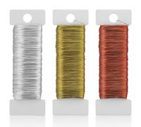 TIESOME 3 rollos de alambre flexible para manualidades, 3 colores, 50 m, alambre floral flexible, alambre de ganchillo, alambre fino de metal para hacer joyas, aretes, abalorios, esculpir, bricolaje