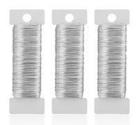 TIESOME 3 rollos de alambre flexible para manualidades, 55 yardas/165 pies, alambre floral blanco flexible, alambre de ganchillo, alambre fino de metal para hacer joyas, aretes, abalorios, esculpir