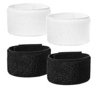 TIESOME 4 unidades de soportes para espinilleras con cierre de , color negro y blanco, antideslizantes, para fútbol, hombres, mujeres y niños, transpirables, para ciclismo, correr