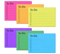 TIESOME 6 paquetes de notas adhesivas, 300 hojas para hacer, notas adhesivas con línea colores autoadhesivos bloc de notas bloc de notas adhesivas a granel hogar oficina escuela planificador