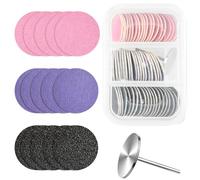 TIESOME 60 discos de papel de lija de 25 mm con broca de metal para uñas, lima de pie, grano 80#150#240# para taladro de uñas, limas de pie, removedor eléctrico de callos de piel muerta (amarillo,