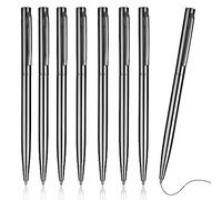 TIESOME Bolígrafo 1.0mm de Escritura Lisa, 8 Unidades, Punto Negro, Tinta de Secado Rápido para Oficina y Escuela (Gris)