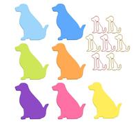 TIESOME Bonitas notas adhesivas con clips de papel, 210 hojas de dibujos animados de animales, pestañas de índice, blocs de notas con forma de perro, pestañas de índice, paquete de 7 (7 colores)