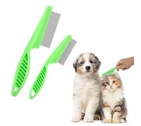 TIESOME Juego de 2 peines multifunción para el cuidado de mascotas, 2 en 1, peines para perros de acero inoxidable