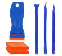 TIESOME Juego de rascadores de plástico multiusos, herramienta rascadora resistente a los arañazos con 10 cuchillas de plástico y 3 bastoncillos limpiadores de detalles de doble cabezal