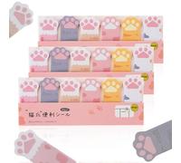 TIESOME Lindos Animales Pestañas Adhesivas, 3 Paquetes Kawaii Cat Paw Memo Pad Notas Adhesivas Flecha Bandera Pestañas Marcadores de Página Marcapáginas Adhesivo para Amantes de los Gatos Suministros