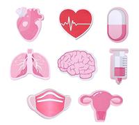 TIESOME Notas adhesivas grandes y divertidas para enfermera, paquete de 8 blocs de notas autoadhesivos para enfermería blocs de notas con temática médica blocs de notas rosas folletos