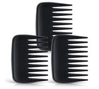 TIESOME Peine portátil de dientes anchos, 3 peines antiestáticos para el cabello, sin asa, peine para desenredar, peinar la ducha, peines rizados para mujeres y hombres, peluquería