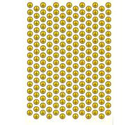 TIESSE - 208 etiquetas Símbolo de tierra (fondo amarillo) - Etiqueta de vinilo adhesivo - Tamaño: 208 piezas diámetro 13 mm en hoja A4 (210 x 297 mm) - Made in Italy