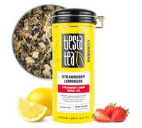 Tiesta Tea Limonada de fresa, hojas sueltas, té de fresa y limón, mezcla de frutas con cafeína de alta calidad, caliente o helada, prepara hasta 50 tazas, lata recargable, 118 ml