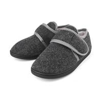 TIESTRA Zapatos Anchos para Hombres Cálidos Zapatillas Diabéticas Memoria Suela de Espuma Zapatillas de Fieltro para Hombres