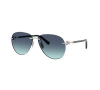 Tiffany & Co. Unisex Sunglass TF3124 - Color del Marco: Plateado, Color de la Lente: Azul celeste y azul degradado