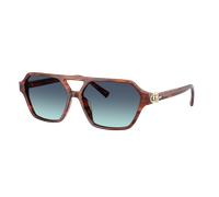 Tiffany & Co. Unisex Sunglass TF4264U - Color del Marco: Havana a rayas rubí, Color de la Lente: Azul Degradado