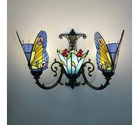 Tiffany Estilo De Pared Sconce, Vidrio Hecho A Mano Lámpara De Pared, Bombilla E27, Estilo Victoriano Mariposa Decorativa Luz De Pared Junto A La Cama Para La Sala De Estar Dormitorio Baño Pasillo