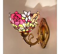 Tiffany Estilo De Pared, Vidrio De 20 Cm Sombra Lámpara De Pared, Base De Metal, Luminarias De Pared Victoriana para La Sala De Estar Pasillo Dormitorio Granja Lámpara Junto A La Cama