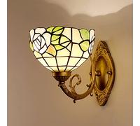 Tiffany Estilo De Pared, Vidrio De 20 Cm Sombra Lámpara De Pared, Base De Metal, Luminarias De Pared Victoriana para La Sala De Estar Pasillo Dormitorio Granja Lámpara Junto A La Cama