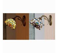 Tiffany lámpara de pared de estilo, de 8 pulgadas Stained Glass apliques de la pared, retro luz de la noche para el dormitorio de la sala Al lado de decoración de la pared del accesorio,C