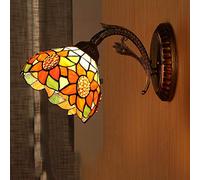 Tiffany lámpara de pared de estilo, de 8 pulgadas Stained Glass apliques de la pared, retro luz de la noche para el dormitorio de la sala Al lado de decoración de la pared del accesorio,H