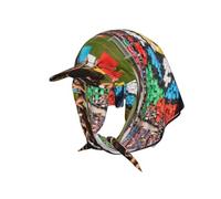 Tifo - Gorra de béisbol gigante para mujer, sombrero de visera con bufanda para la cabeza, sombrero ligero de verano para viajes, playa, al aire libre, color negro