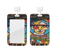 Tifo - Soporte gigante para tarjetas de identificación con cordón, protector vertical para tarjetas, carcasa rígida de ABS transparente, carrete retráctil para trabajo y oficina