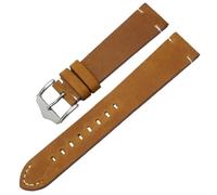 TIFONY Correas de reloj, 18 20 22 mm, correas de reloj de cuero for mujeres y hombres, correa de acero inoxidable, hebilla de pasador pulida plateada(Dark Brown,18mm)