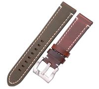 TIFONY Correas de reloj, correas de reloj vintage de 18 mm, 20 mm, 22 mm y 24 mm, correas de reloj de piel de vaca for hombres y mujeres(Dark Brown Silver,18mm)