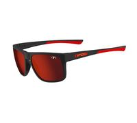 Tifosi Gafas Swick de una sola lente: diseño moderno y duradero, ideal para uso activo e informal, negro satinado/carmesí/rojo ahumado