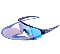 Tifosi Optics Sledge Lite - Gafas de sol ideales para ciclismo (carretera, grava, MTB), béisbol y sóftbol, Negro mate (lentes Fototec azul Clarion), Medium/Large