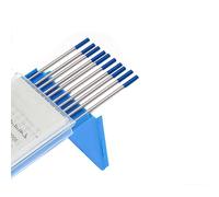 TIG Electrodos de tungsteno de soldadura, 10 varillas de soldadura de electrodo de tungsteno, tungsteno lantanado profesional WL20 2% punta azul para soldar aleación de aluminio metal (2,4 x 150 mm)