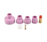 TIG - Kit de accesorios de antorcha de 7 piezas para lente de gas STUBBY Juego de vasos de cerámica #12/#14/#16/#24 con pinza de 2,4 mm compatible con antorchas de soldadura WP-17 WP-18 WP-26