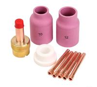 TIG - Kit de lentes de gas para soplete de soldadura de 0.08 pulgadas para WP-17 WP-18 WP-26 - Boquillas de cerámica, pinzas de latón, juntas tóricas, piezas de repuesto de copa de blindaje